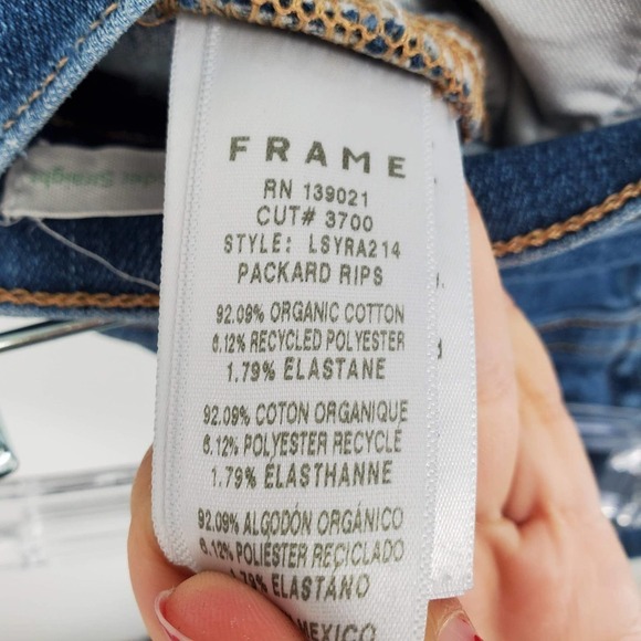 Frame Le Sylvie High Waist Raw Edge Jeans in Blue Size 28 NEW WITH TAGS - Picture 4 of 6